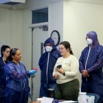 Students from the HAZWOPER and Asbestos Contractor/Supervisor course performing a hands-on exercise.